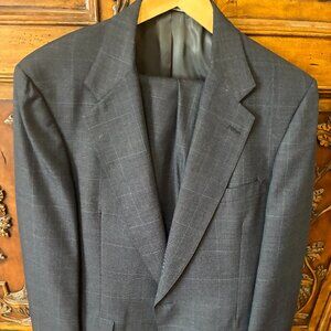 Vintage Austin Reed Ayrshire Mens Gray Glen Plaid Suit 44L Jacket 36x33 Pant USA